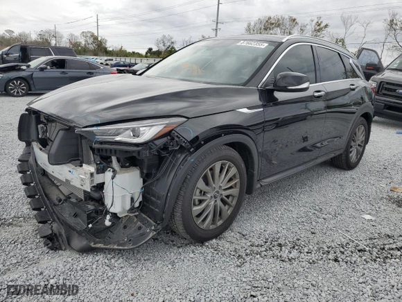 2024 Infiniti QX50 LUXE with VIN 3PCAJ5BA7RF104746, listed as a Copart auction lot 87662355 with 3,024 mi miles and Salvage Title. Bid and sale history available at carsss.com. Image 1.