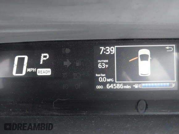 2018 Toyota Prius One with VIN JTDKDTB39J1599675, listed as a IAAI auction lot 42041921 with 64,586 mi miles and . Bid and sale history available at DreamBid. Image 7.