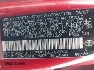 2008 Scion xD z VIN JTKKU104X8J001029, wystawiony jako IAAI lot #42330663 z przebiegiem 185 166 mil mil oraz . Historia ofert i sprzedaży dostępna na DreamBid. Obrazek 9.