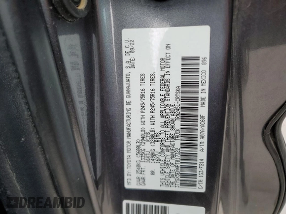 2023 Toyota Tacoma SR with VIN 3TYSX5EN4PT017322, listed as a Copart auction lot 41426265 with Not provided miles and Non repairable. Bid and sale history available at DreamBid. Image 12.