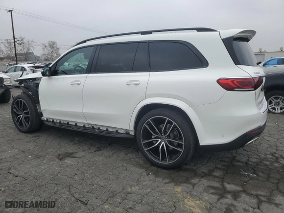2023 Mercedes-Benz GLS with VIN 4JGFF8GE6PA985767, listed as a Copart auction lot 43654615 with 28,522 mi miles and Salvage Title. Bid and sale history available at carsss.com. Image 2.