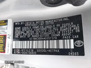 2010 Toyota Avalon XL with VIN 4T1BK3DB4AU357378, listed as a IAAI auction lot 38318161 with 74,523 mi miles and . Bid and sale history available at carsss.com. Image 9.