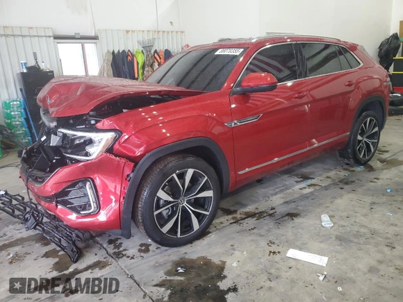 2024 Volkswagen Atlas SEL Premium R-Line with VIN 1V2FE2CA3RC259586, listed as a Copart auction lot 88070355 with 443 mi miles and Salvage title. Bid and sale history available at DreamBid. Image 1.
