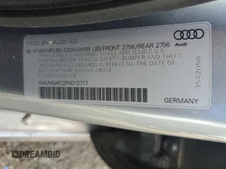 2015 Audi A6 Prestige with VIN WAUHGAFC2FN012777, listed as a Copart auction lot 64166135 with 99,280 mi miles and Salvage title. Bid and sale history available at DreamBid. Image 12.