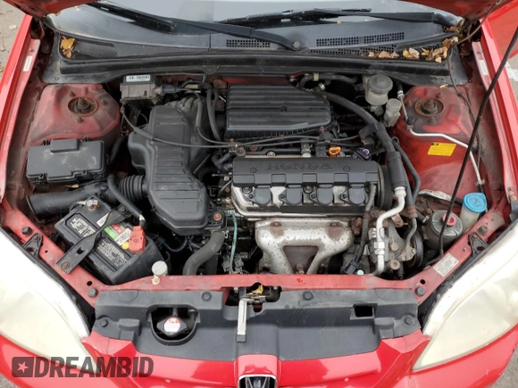2001 Honda Civic LX with VIN 1HGEM215X1L107638, listed as a Copart auction lot 80860374 with 281,478 mi miles and Non Repairable. Bid and sale history available at carsss.com. Image 11.