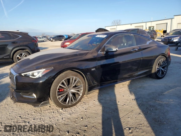 2019 Infiniti Q60 Luxe with VIN JN1EV7EL2KM290162, listed as a Copart auction lot 87421264 with 64,537 mi miles and Salvage title. Bid and sale history available at DreamBid. Image 1.