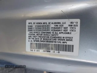 2013 Honda Odyssey EX-L with VIN 5FNRL5H6XDB084016, listed as a IAAI auction lot 42044300 with 156,296 mi miles and . Bid and sale history available at carsss.com. Image 9.