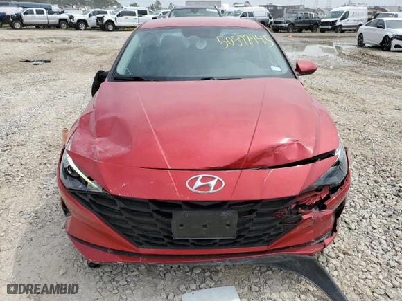 2021 Hyundai Elantra SEL with VIN 5NPLM4AGXMH000598, listed as a Copart auction lot 50592945 with 42,441 mi miles and Salvage Title. Bid and sale history available at carsss.com. Image 5.