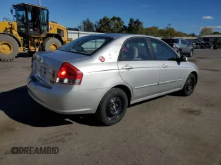2009 Kia Spectra EX with VIN KNAFE222895603636, listed as a Copart auction lot 75327854 with 169,702 mi miles and Salvage Title. Bid and sale history available at carsss.com. Image 3.