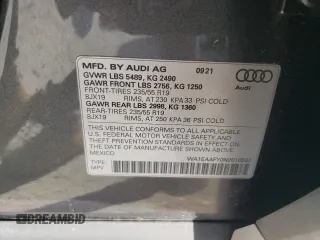 2022 Audi Q5 S line Premium Plus with VIN WA1EAAFY0N2016503, listed as a Copart auction lot 47749875 with 59,499 mi miles and Salvage Title. Bid and sale history available at carsss.com. Image 13.
