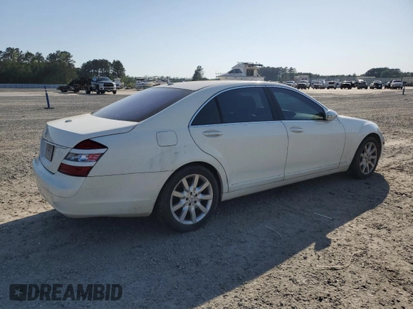 2007 Mercedes-Benz S 550 with VIN WDDNG71X37A063481, listed as a Copart auction lot 52700355 with 213,817 mi miles and Salvage Title. Bid and sale history available at carsss.com. Image 3.