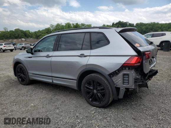 2022 Volkswagen Tiguan SE R-Line Black with VIN 3VV8B7AXXNM146851, listed as a Copart auction lot 58930905 with 24,675 mi miles and Salvage title. Bid and sale history available at DreamBid. Image 2.