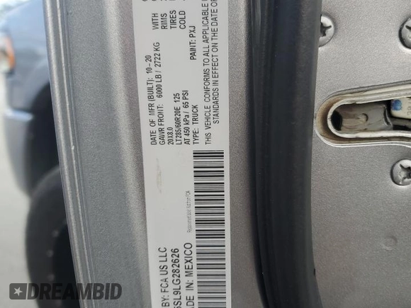 2020 Ram 2500 Limited z VIN 3C6UR5SL9LG282626, wystawiony jako Copart lot #78934634 z przebiegiem 121 895 mil mil oraz Szkoda całkowita • Salvage title. Historia ofert i sprzedaży dostępna na DreamBid. Obrazek 12.