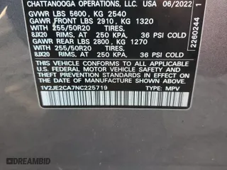 2022 Volkswagen Atlas Cross Sport 3.6L V6 SE w/Technology with VIN 1V2JE2CA7NC225719, listed as a Copart auction lot 83325534 with 48,858 mi miles and Salvage Title. Bid and sale history available at carsss.com. Image 13.