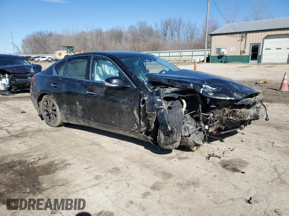 2015 Infiniti Q50 Premium with VIN JN1BV7AR0FM411872, listed as a Copart auction lot 48128495 with 85,556 mi miles and Salvage Title. Bid and sale history available at carsss.com. Image 4.