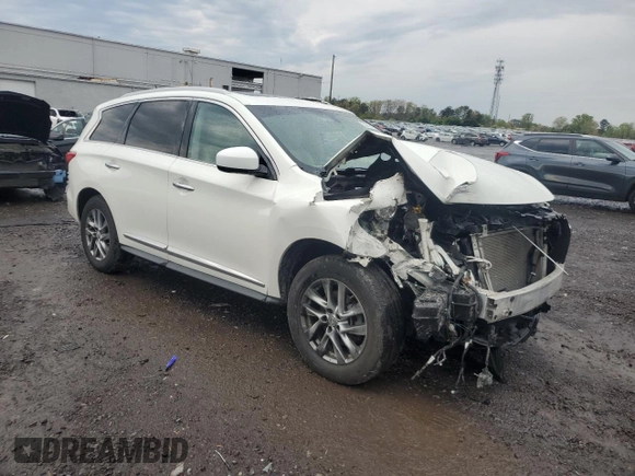 2013 Infiniti JX35 with VIN 5N1AL0MM5DC324103, listed as a Copart auction lot 52975435 with 153,545 mi miles and Salvage Title. Bid and sale history available at carsss.com. Image 4.