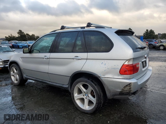 2001 BMW X5 4.4i with VIN WBAFB33581LH16948, listed as a Copart auction lot 44383785 with 143,249 mi miles and Salvage Title. Bid and sale history available at carsss.com. Image 2.