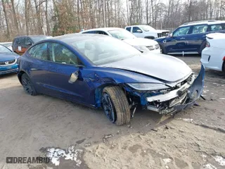 2025 Tesla Model 3 Long Range with VIN 5YJ3E1EAXSF887584, listed as a IAAI auction lot 41371503 with 49 mi miles. Bid and sale history available at carsss.com. Image 1.