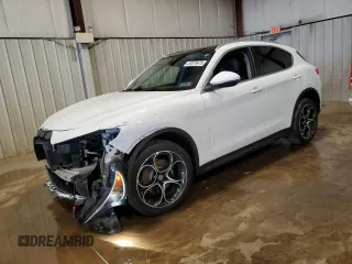 2019 Alfa Romeo Stelvio Ti z VIN ZASPAKBN4K7C49127, wystawiony jako Copart lot #57079975 z przebiegiem 55 557 mil mil oraz Szkody całkowita. Historia ofert i sprzedaży dostępna na DreamBid. Obrazek 1.