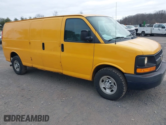2016 Chevrolet Express Cargo Van with VIN 1GCWGBFF5G1215150, listed as a IAAI auction lot 41672104 with 152,723 mi miles. Bid and sale history available at carsss.com. Image 1.