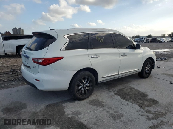 2013 Infiniti JX35 with VIN 5N1AL0MN1DC302186, listed as a Copart auction lot 78992414 with 190,935 mi miles and Salvage Title. Bid and sale history available at carsss.com. Image 3.
