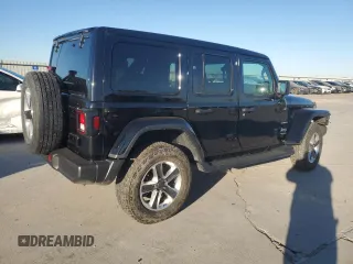 2022 Jeep Wrangler Unlimited Sahara with VIN 1C4HJXEG9NW191002, listed as a Copart auction lot 42486595 with 21,301 mi miles and Salvage title. Bid and sale history available at DreamBid. Image 3.