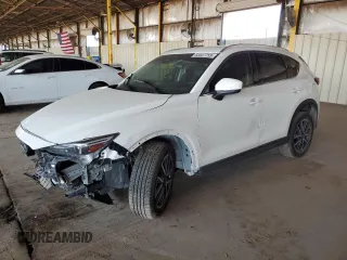 2018 Mazda CX-5 Grand Touring z VIN JM3KFADM4J0409475, wystawiony jako Copart lot #60047755 z przebiegiem Nie podano mil oraz Szkoda całkowita • Salvage title. Historia ofert i sprzedaży dostępna na DreamBid. Obrazek 1.