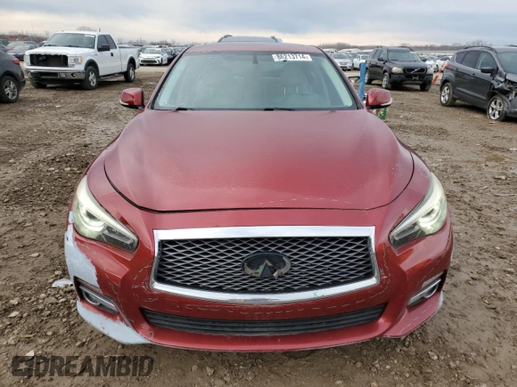 2015 Infiniti Q50 Premium with VIN JN1BV7AP6FM356004, listed as a Copart auction lot 86213714 with 79,496 mi miles and Salvage title. Bid and sale history available at DreamBid. Image 5.