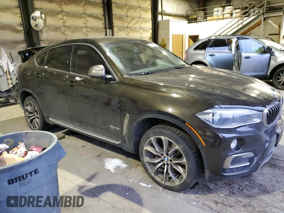 2015 BMW X6 xDrive35i with VIN 5UXKU2C52F0F95346, listed as a Copart auction lot 71660952 with 0 mi miles. Bid and sale history available at carsss.com. Image 4.