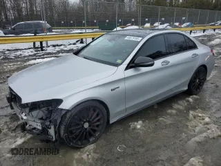 2017 Mercedes-Benz C 43 AMG with VIN 55SWF6EB3HU186733, listed as a Copart auction lot 44679185 with 47,889 mi miles and Salvage Title. Bid and sale history available at DreamBid. Image 1.