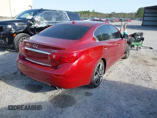 2015 Infiniti Q50 Premium with VIN JN1BV7AP1FM340227, listed as a IAAI auction lot 41662965 with 129,766 mi miles. Bid and sale history available at carsss.com. Image 4.