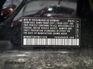 2023 Volkswagen Golf 20th Anniversary Edition z VIN WVWBB7CD5PW211678, wystawiony jako Copart lot #44913505 z przebiegiem 8 627 mil mil oraz Szkoda całkowita • Salvage title. Historia ofert i sprzedaży dostępna na DreamBid. Obrazek 12.