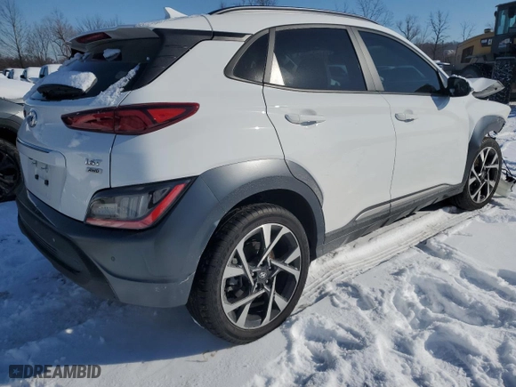 2022 Hyundai Kona Limited with VIN KM8K5CA3XNU811031, listed as a Copart auction lot 41421935 with 0 mi miles and Salvage Title. Bid and sale history available at carsss.com. Image 3.