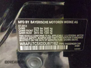 2013 BMW 5 Series 535i xDrive with VIN WBAFU7C5XDDU67162, listed as a IAAI auction lot 41741520 with 143,998 mi miles and . Bid and sale history available at carsss.com. Image 9.