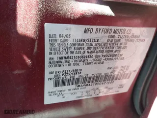 2005 Mercury Montego Premier with VIN 1MEHM42105G621580, listed as a IAAI auction lot 41587584 with 157,383 mi miles. Bid and sale history available at carsss.com. Image 9.