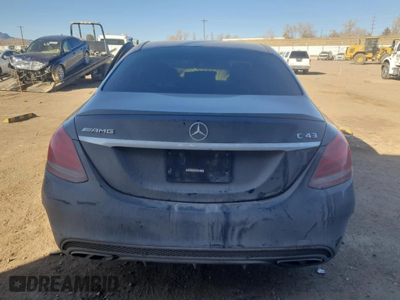 2017 Mercedes-Benz C 43 AMG with VIN 55SWF6EB9HU187322, listed as a Copart auction lot 44614605 with 92,898 mi miles and Salvage Title. Bid and sale history available at DreamBid. Image 6.