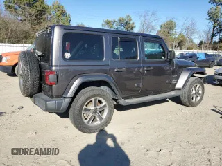 2020 Jeep Wrangler Unlimited Sahara with VIN 1C4HJXEN4LW152779, listed as a Copart auction lot 42696255 with Not provided miles and Salvage title. Bid and sale history available at DreamBid. Image 3.