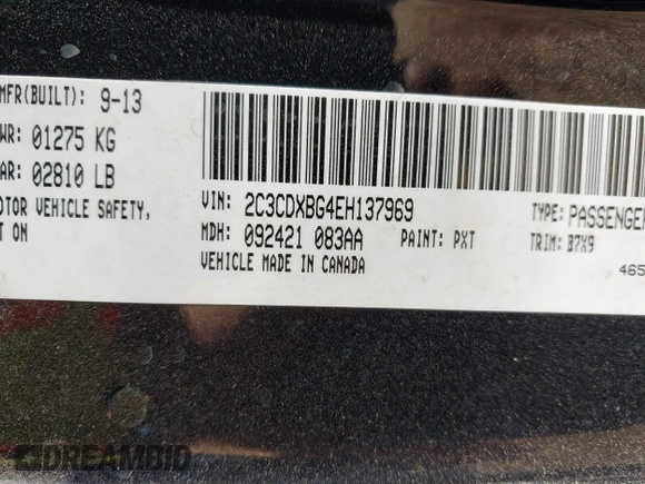 2014 Dodge Charger SE with VIN 2C3CDXBG4EH137969, listed as a IAAI auction lot 41909252 with 149,126 mi miles and . Bid and sale history available at carsss.com. Image 9.
