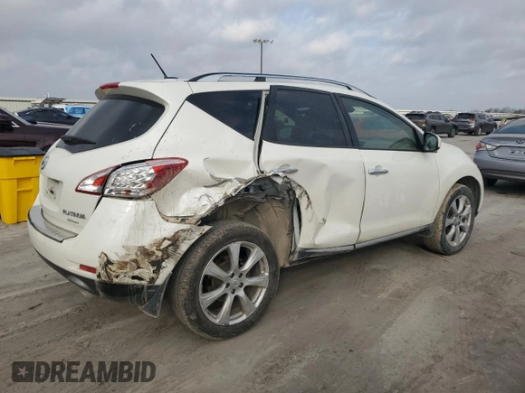 2014 Nissan Murano SL with VIN JN8AZ1MU6EW419170, listed as a Copart auction lot 49162565 with 104,630 mi miles and Salvage Title. Bid and sale history available at carsss.com. Image 3.
