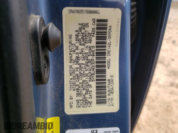 2013 Toyota Corolla L with VIN 5YFBU4EE3DP104616, listed as a Copart auction lot 51724595 with 95,357 mi miles and Salvage Title. Bid and sale history available at DreamBid. Image 14.