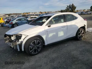 2022 Lexus UX 250h F Sport with VIN JTHE9JBHXN2057983, listed as a Copart auction lot 46143515 with 27,367 mi miles and Salvage Title. Bid and sale history available at DreamBid. Image 1.