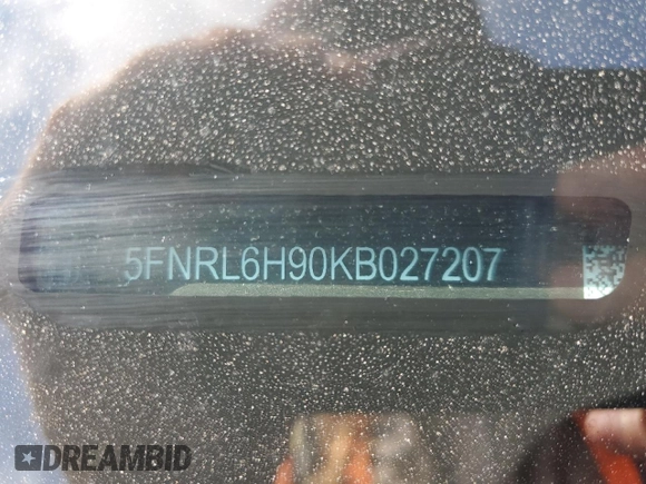 2019 Honda Odyssey Elite z VIN 5FNRL6H90KB027207, wystawiony jako Copart lot #60265905 z przebiegiem 69 313 mil mil oraz Szkoda całkowita • Salvage title. Historia ofert i sprzedaży dostępna na DreamBid. Obrazek 13.