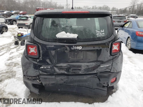 2018 Jeep Renegade Sport with VIN ZACCJBAB2JPG70389, listed as a Copart auction lot 45098815 with 126,241 mi miles and Salvage title. Bid and sale history available at DreamBid. Image 6.