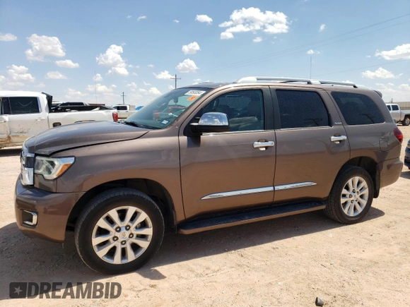 2018 Toyota Sequoia Platinum with VIN 5TDDY5G11JS161932, listed as a Copart auction lot 59593094 with 138,695 mi miles and Clean Title. Bid and sale history available at carsss.com. Image 1.