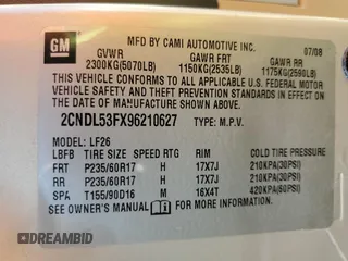 2009 Chevrolet Equinox LT w/2LT with VIN 2CNDL53FX96210627, listed as a Copart auction lot 66512724 with 41,372 mi miles and Salvage Title. Bid and sale history available at carsss.com. Image 13.