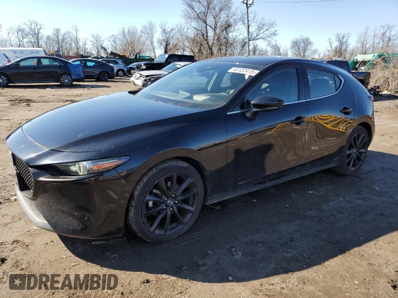 2019 Mazda Mazda3 Hatchback w/Premium Pkg with VIN JM1BPBNM1K1142494, listed as a Copart auction lot 45122415 with 42,607 mi miles and Salvage Title. Bid and sale history available at carsss.com. Image 1.