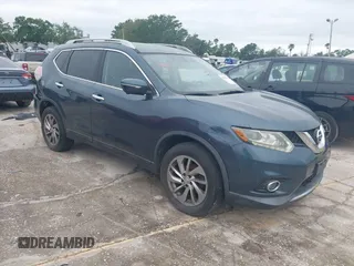 2014 Nissan Rogue SL with VIN 5N1AT2MV5EC809458, listed as a IAAI auction lot 41990143 with 127,479 mi miles. Bid and sale history available at carsss.com. Image 1.