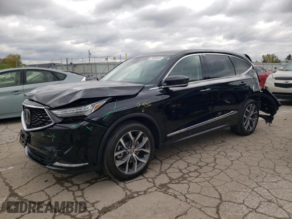 2023 Acura MDX w/Technology Package with VIN 5J8YE1H43PL029049, listed as a Copart auction lot 71805523 with 11,182 mi miles. Bid and sale history available at carsss.com. Image 1.