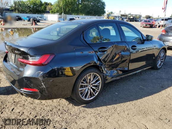 2023 BMW 3 Series 330i with VIN 3MW69FF04P8C91836, listed as a Copart auction lot 48255555 with 27,514 mi miles and Salvage Title. Bid and sale history available at carsss.com. Image 3.