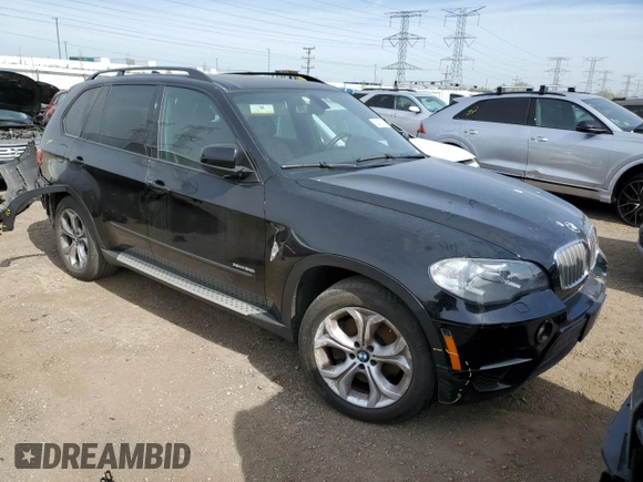 2012 BMW X5 50i with VIN 5UXZV8C59CL424356, listed as a Copart auction lot 54763725 with 107,712 mi miles and Salvage title. Bid and sale history available at DreamBid. Image 4.